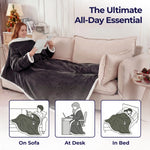 Blankozy™ Heated Wearable Blanket — With Foot Pockets