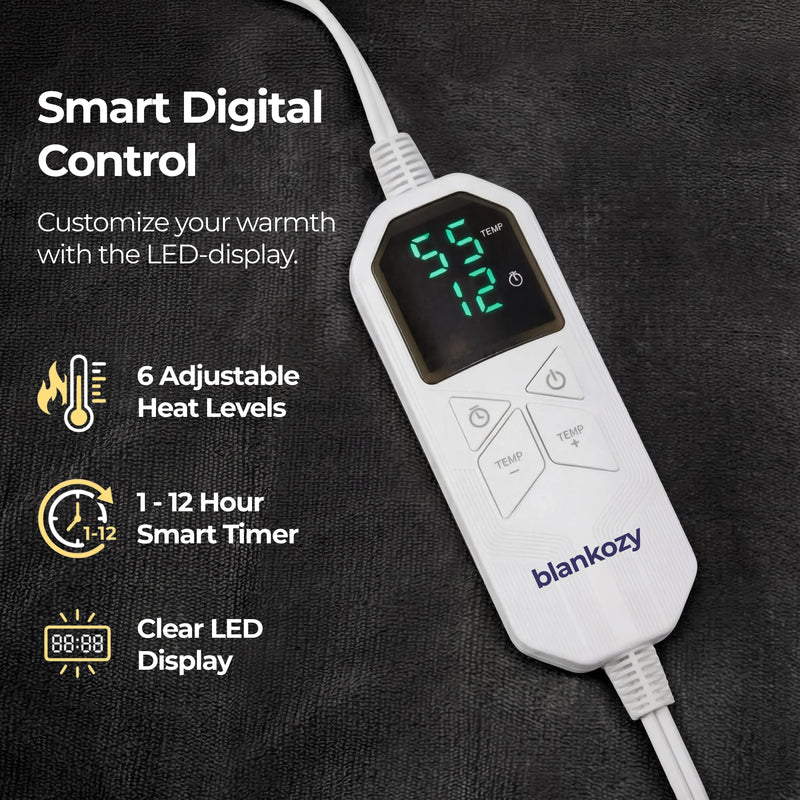 Blankozy™ Heated Wearable Blanket — With Foot Pockets